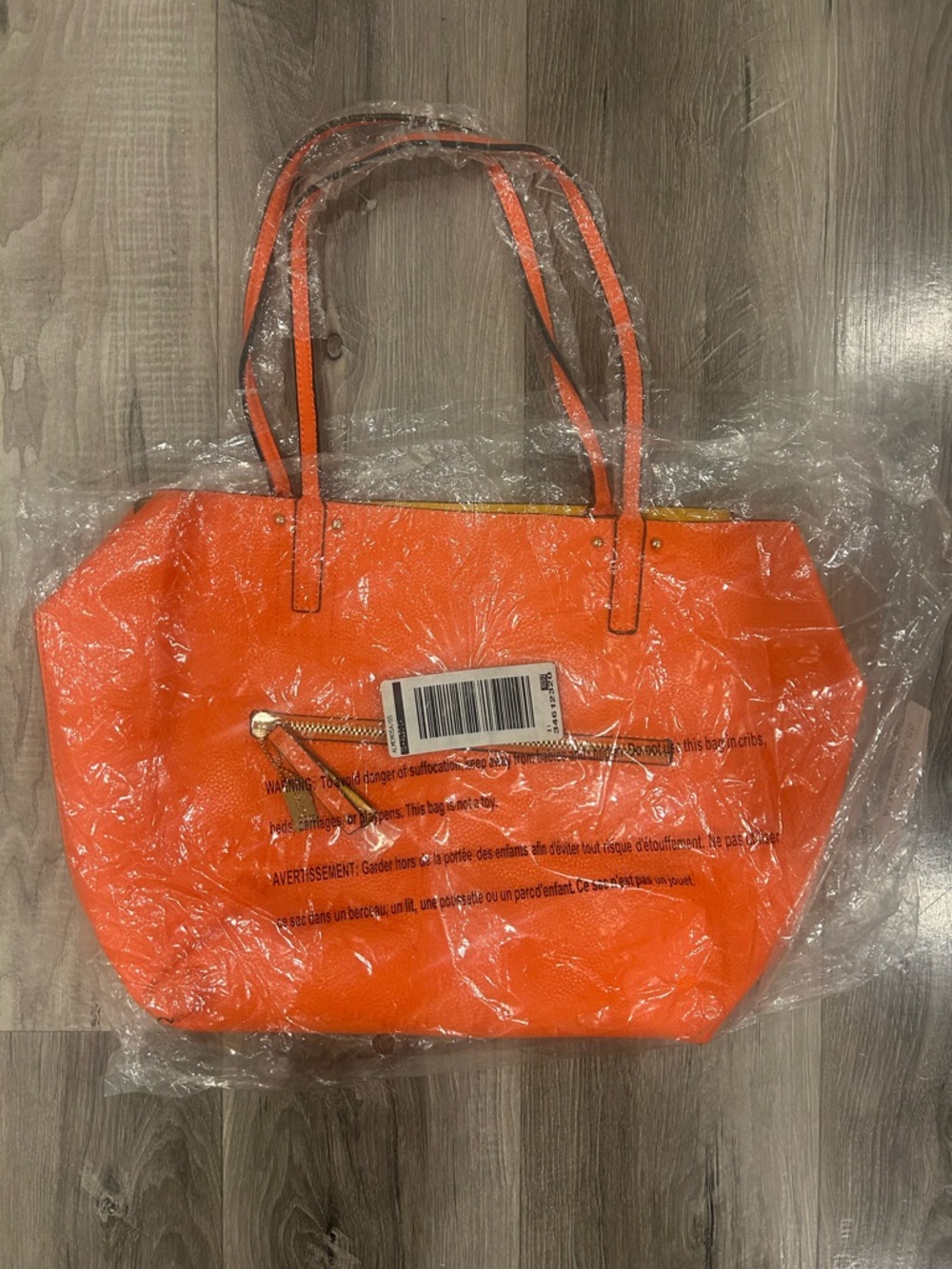 ALDO Orange Tote Bag W Matching Tote